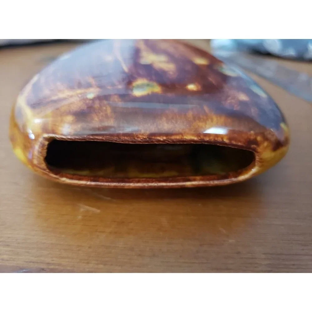 Art Pottery, Ceramic, Handmade Small Brown Rustic Earth Tone Oval Vase